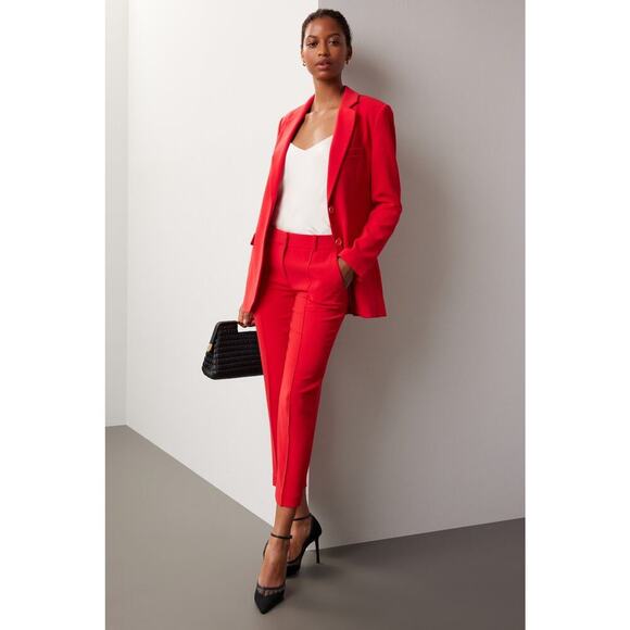 Michael Kors Pants - MICHAEL KORS Red Slim Pleated Front Tapered Silhouette Pants size 14